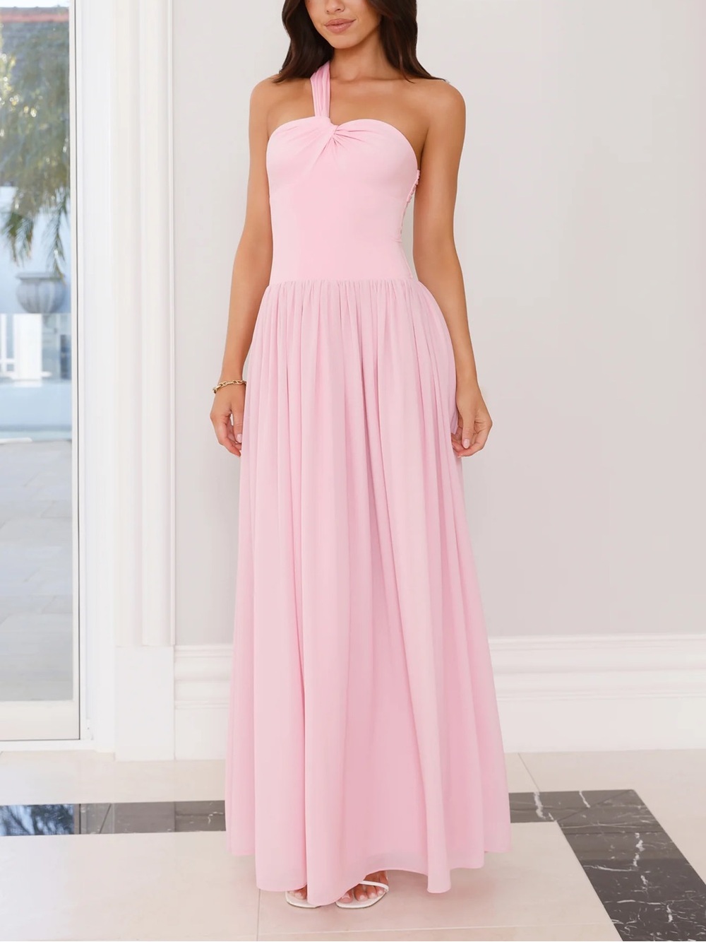 Hello Molly One-Shoulder Pink Evening Dress